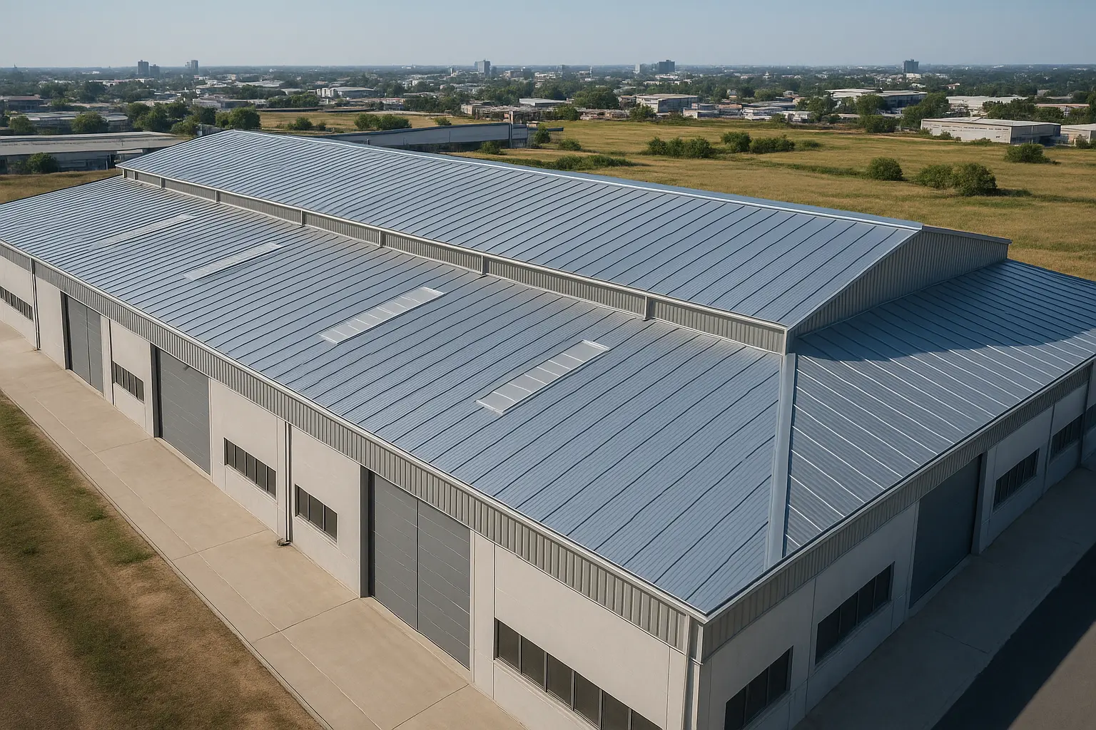 Factory roof after upgrade - thermal-resistant aluminum